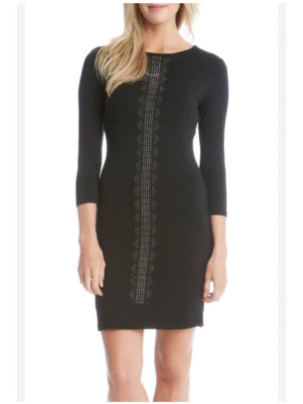 Premise Womens Black Long Sleeve Dress With Studded Front Detail - Picture 1 of 10